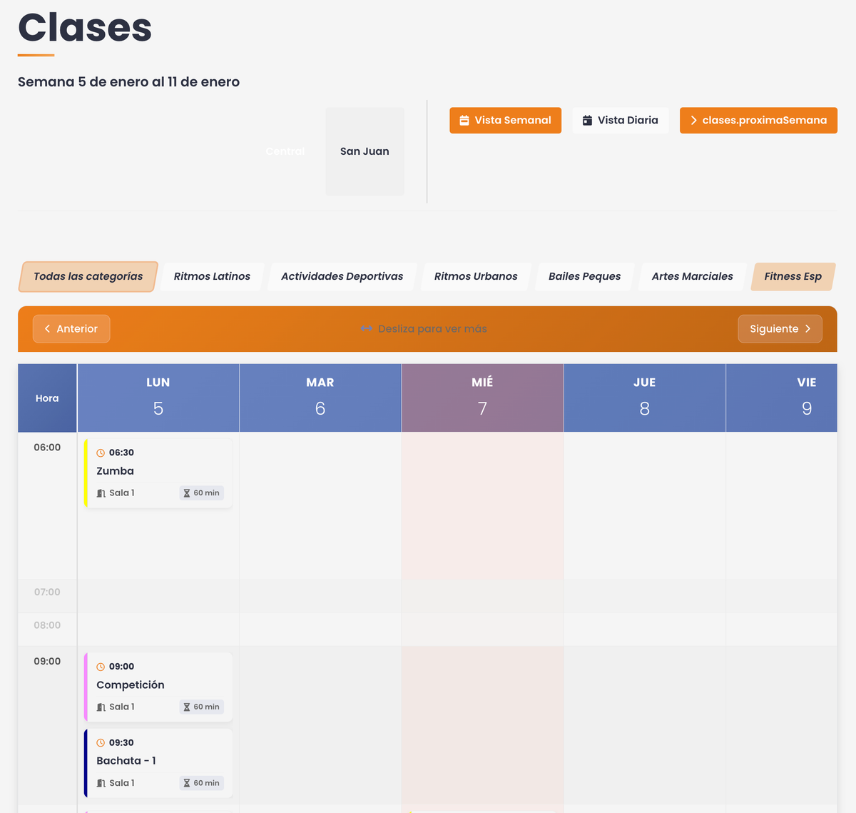 Gestió de classes de ball