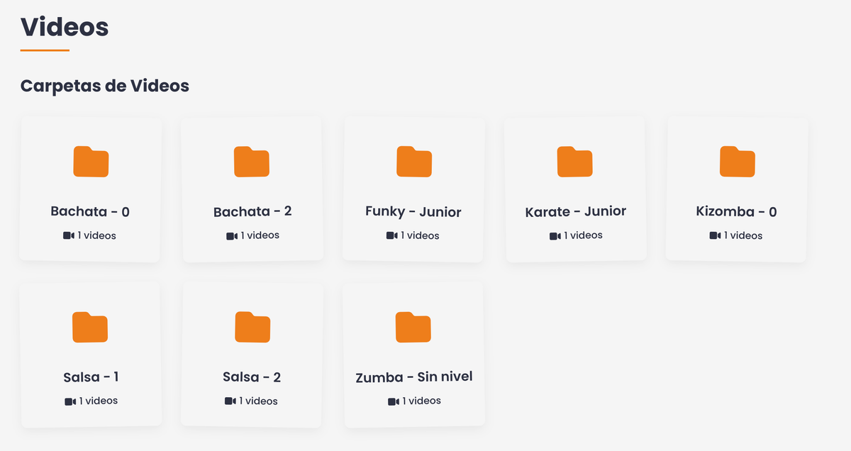 Biblioteca de vídeos de classes