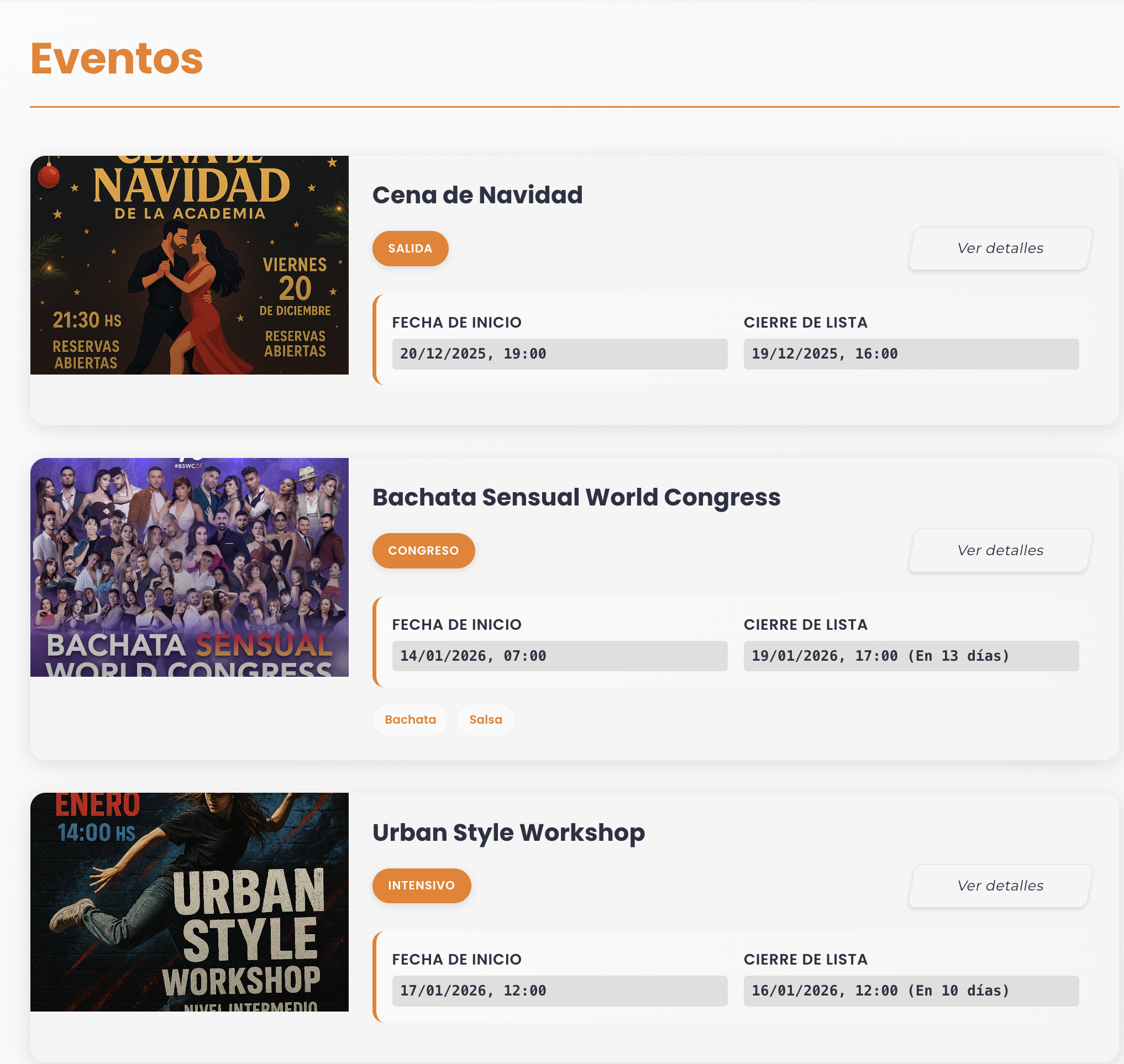 Organización de eventos e obradoiros